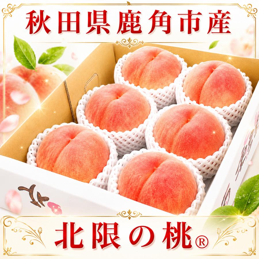 北限の桃 2.5kg 6〜9玉入 秋田県産 JAかづの クール便 白桃 ギフト