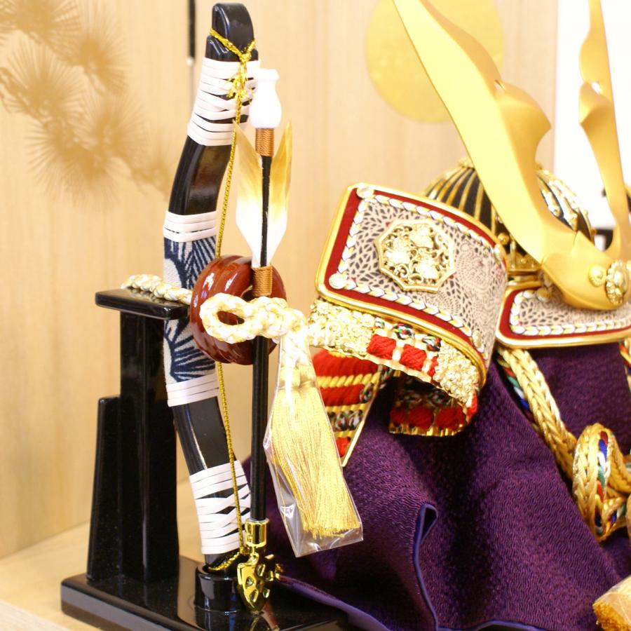 久月 五月人形 コンパクト 収納飾り 家紋入れ 兜 白 人形屋の桜竹 安い