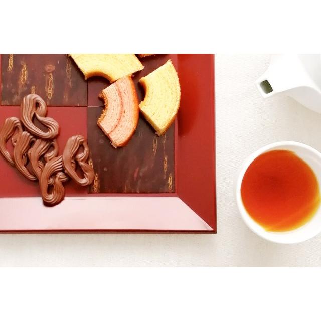 樺細工「紅桜 square」トレイ 秋田 伝統工芸 桜皮細工 : 久月・吉徳 五
