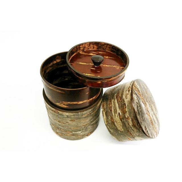 樺細工 Bark 茶筒 コーヒー豆入れ 秋田 伝統工芸 桜皮細工 