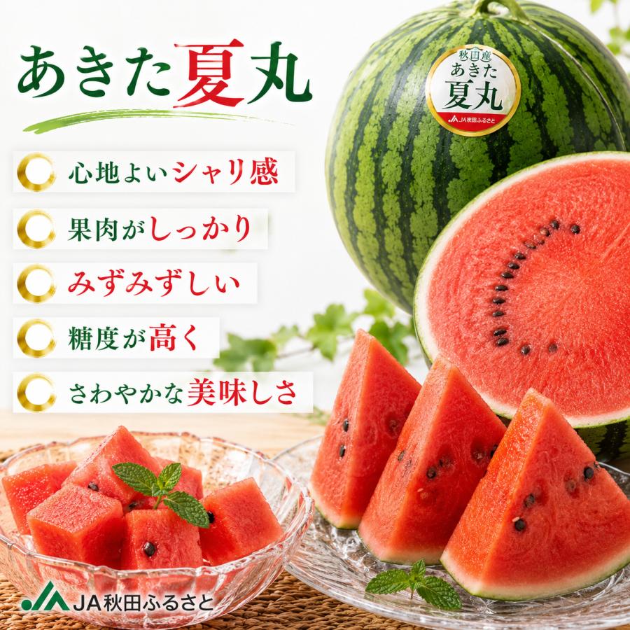 すいか 秋田県産 あきた夏丸 超大玉5L 1玉10〜12kg JA秋田ふるさと