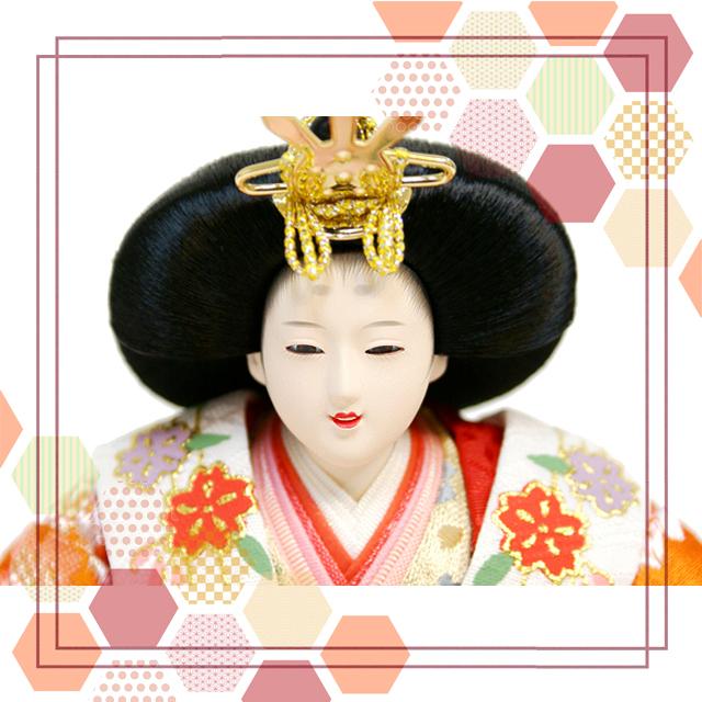 久月 雛人形 収納式三段 幅55cm コンパクト収納 ナチュラルカラー