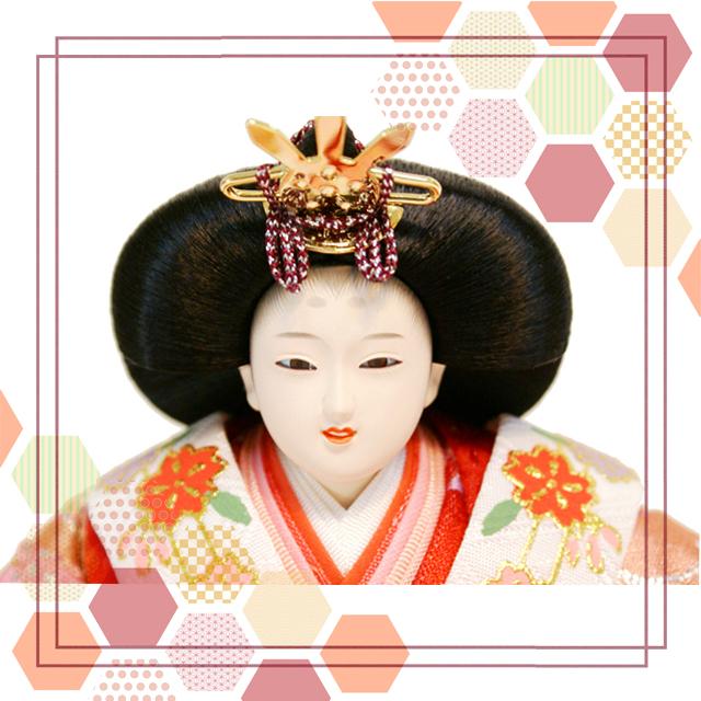 久月 雛人形 収納式三段 幅60cmコンパクト収納 ワインレッドの
