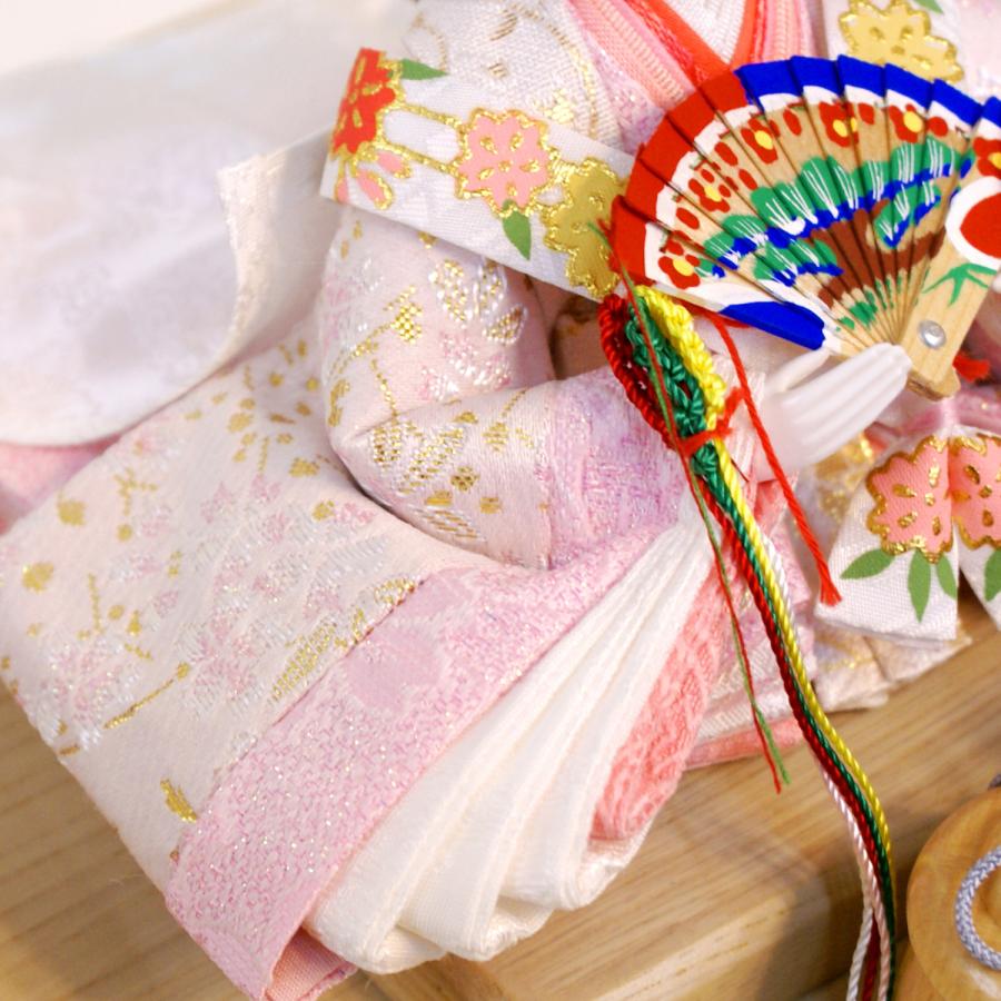 久月 雛人形 コンパクト 収納飾り 親王 S-38214 桜竹 木製 ひな人形
