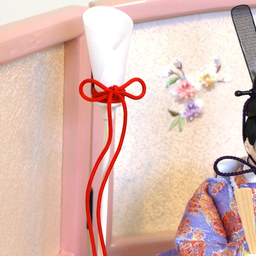 久月 雛人形 コンパクト 収納飾り 親王 ピンク 可愛い ひな人形 木製