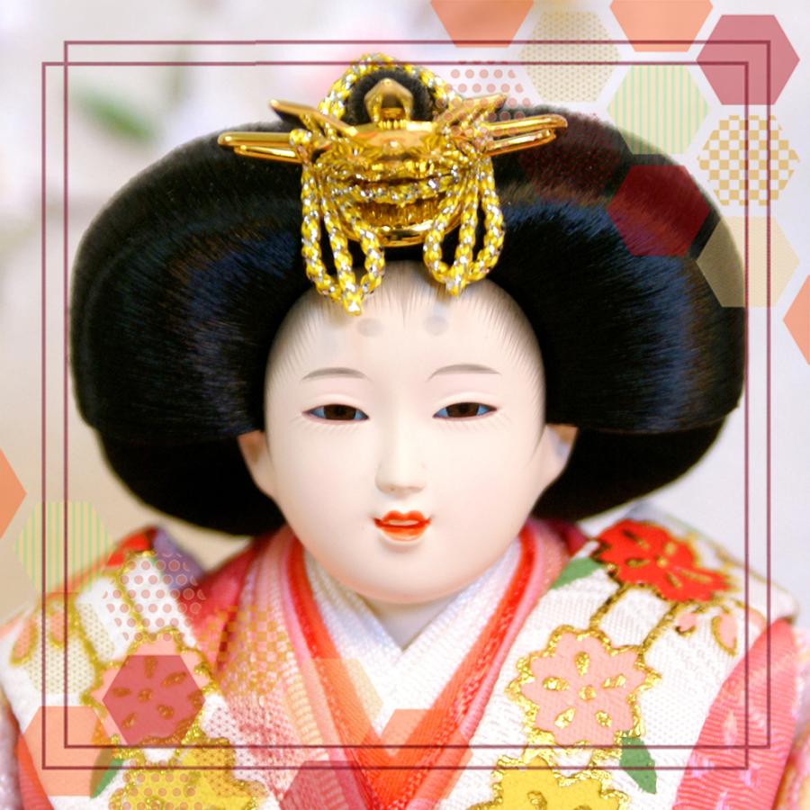 久月 雛人形 コンパクト 収納飾り 親王 ピンク 可愛い ひな人形 木製