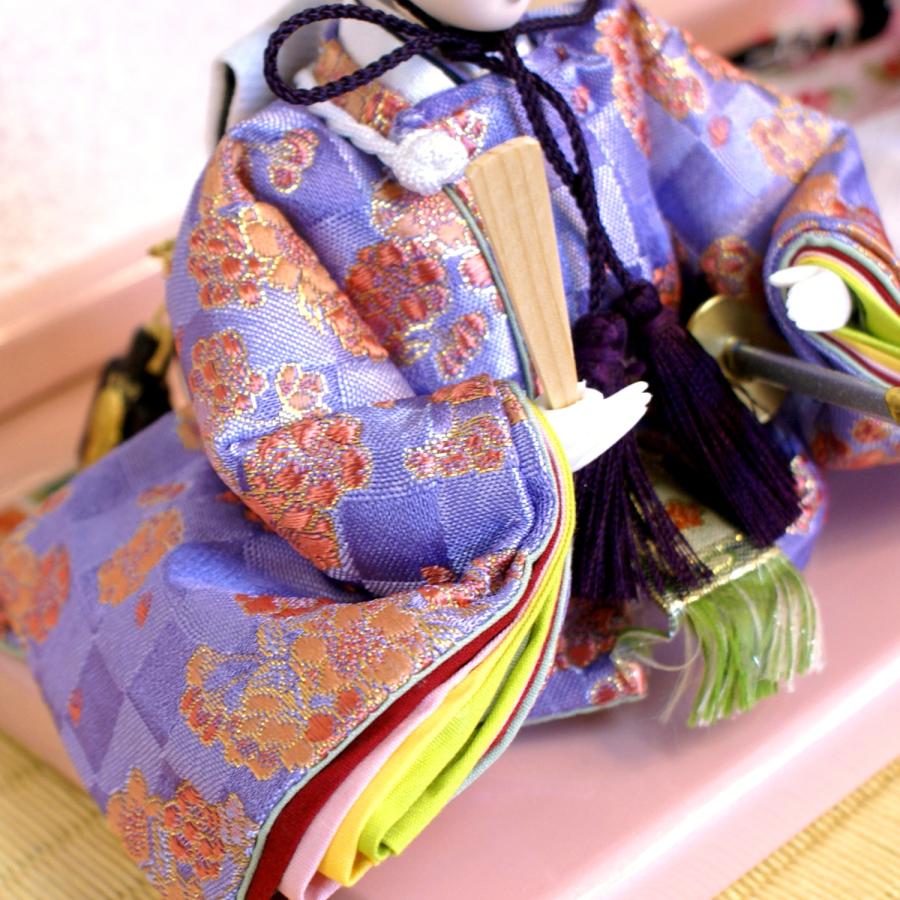 久月 雛人形 コンパクト 収納飾り 親王 ピンク 可愛い ひな人形 木製