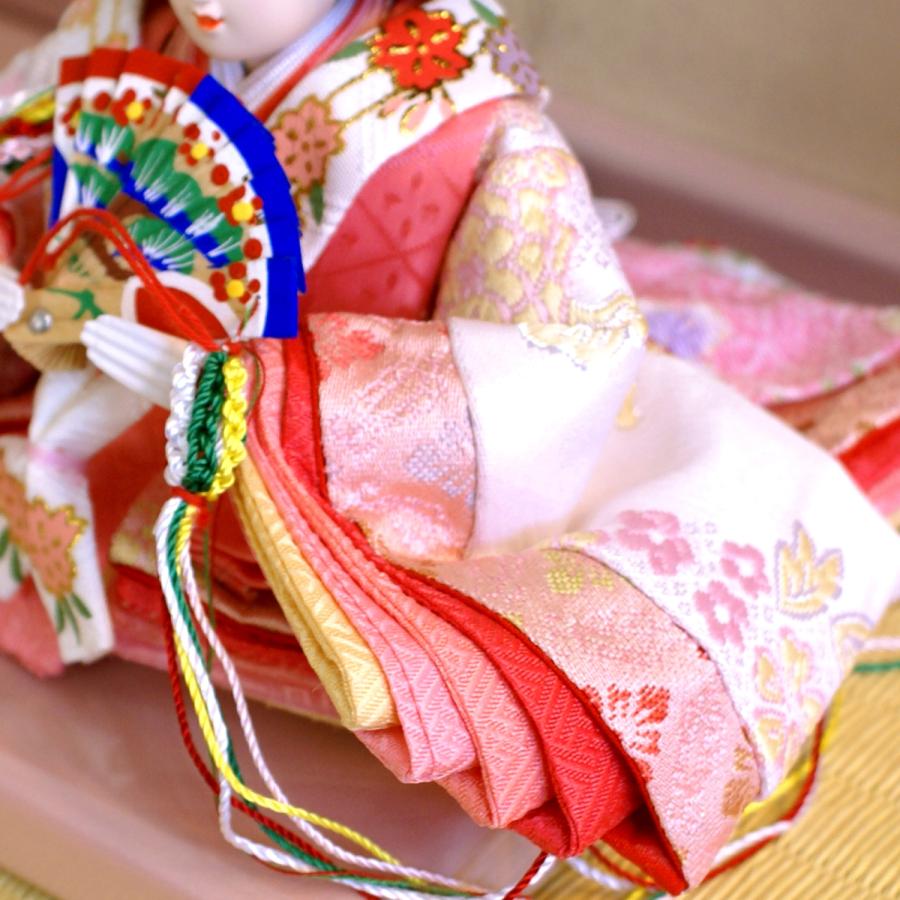 久月 雛人形 コンパクト 収納飾り 親王 ピンク 可愛い ひな人形 木製