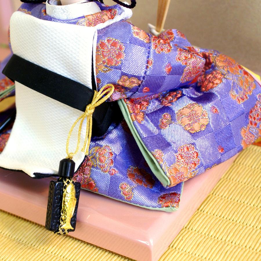 久月 雛人形 コンパクト 収納飾り 親王 ピンク 可愛い ひな人形 木製