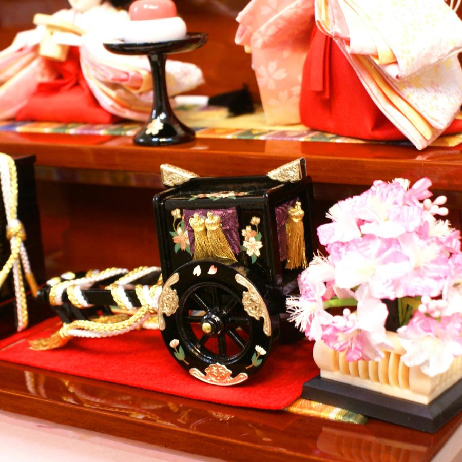 久月 雛人形 収納式三段飾り 幅50cm コンパクトサイズ 木製 S-38331