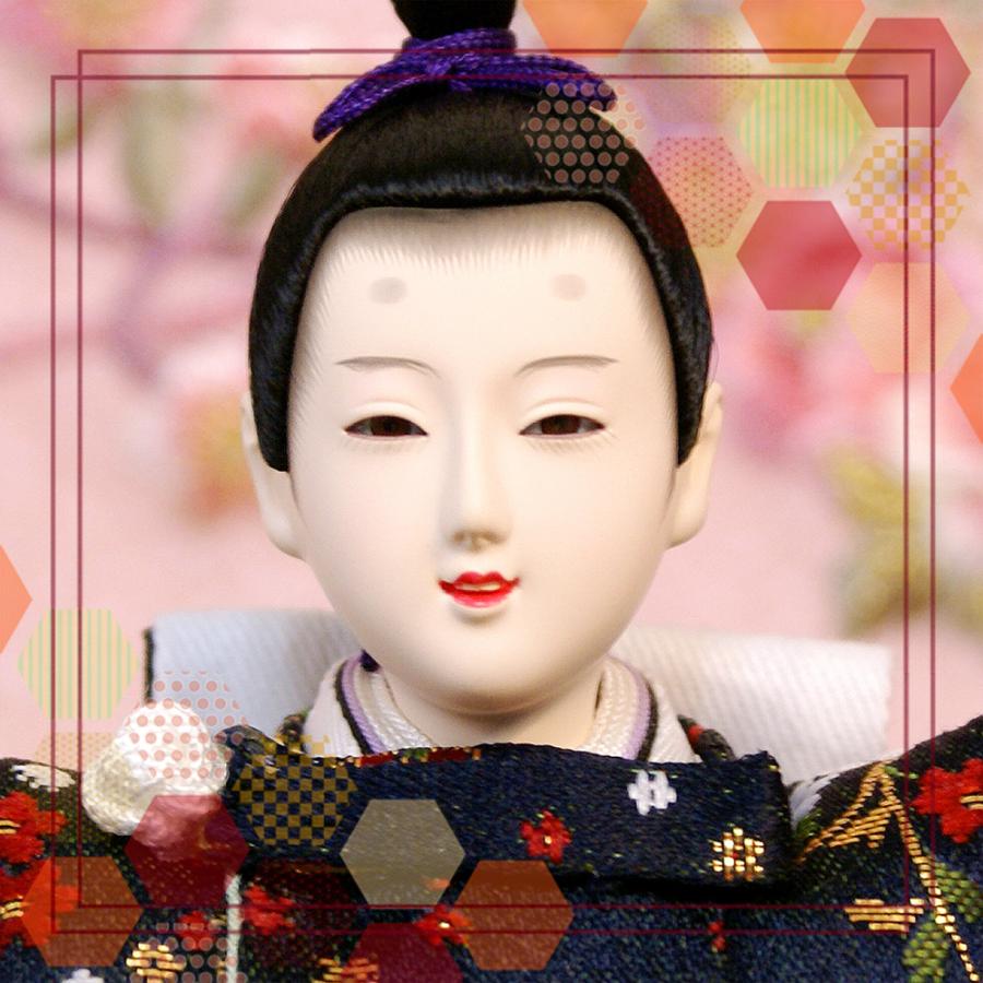 久月 雛人形 収納式三段飾り 幅50cm コンパクトサイズ 木製 S-38331