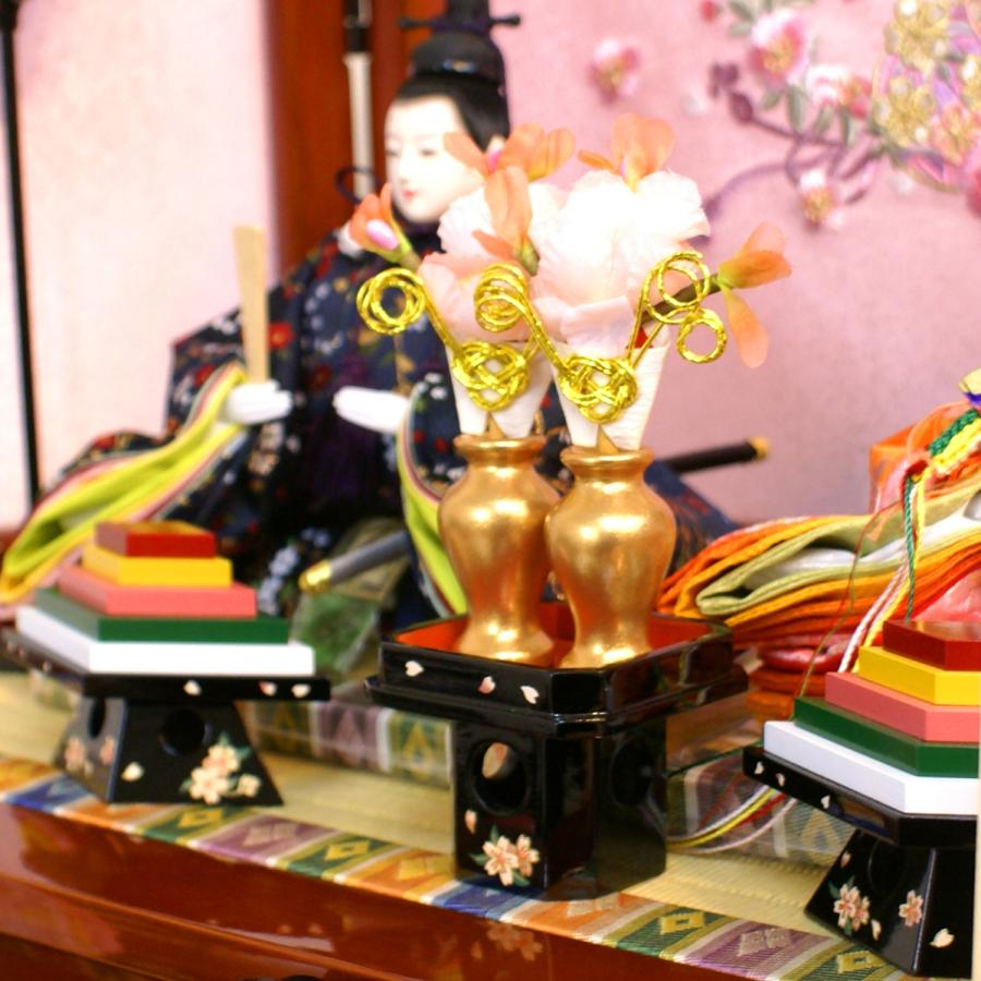 久月 雛人形 収納式三段飾り 幅50cm コンパクトサイズ 木製 S-38331