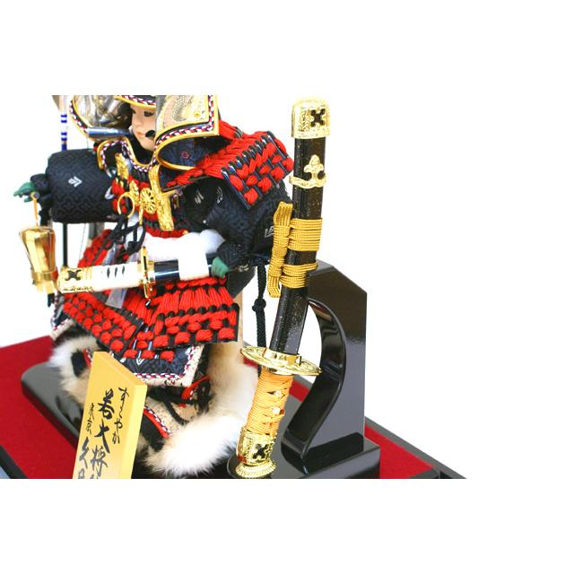 久月 五月人形 家紋入れ 上杉謙信 兜鎧 若大将 子供 武者人形 ガラス