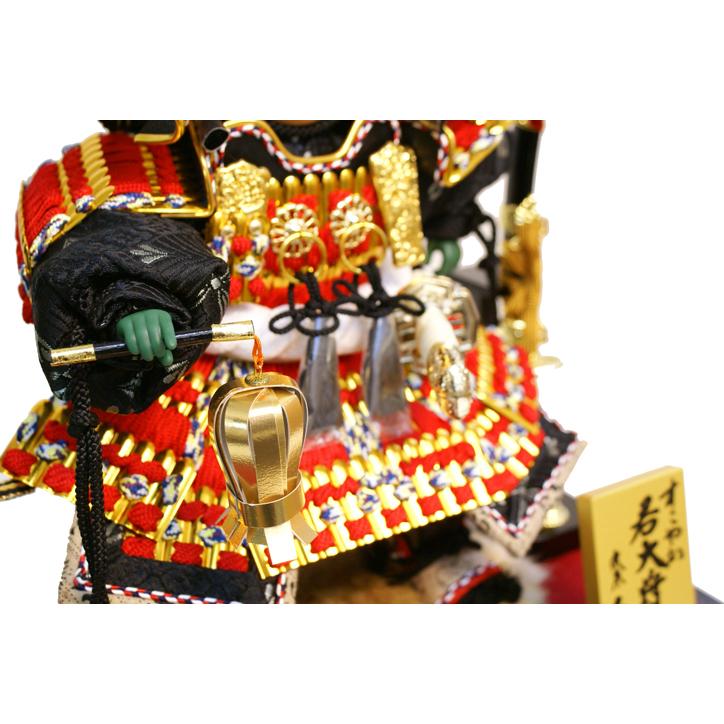 久月 五月人形 家紋「子供大将」武者人形ガラスケース飾り（T537102