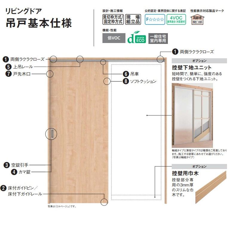 大建工業 吊戸・片引セット 08デザイン (固定枠/見切(ケーシング)枠) 内装ドア｜ouchioukoku｜06