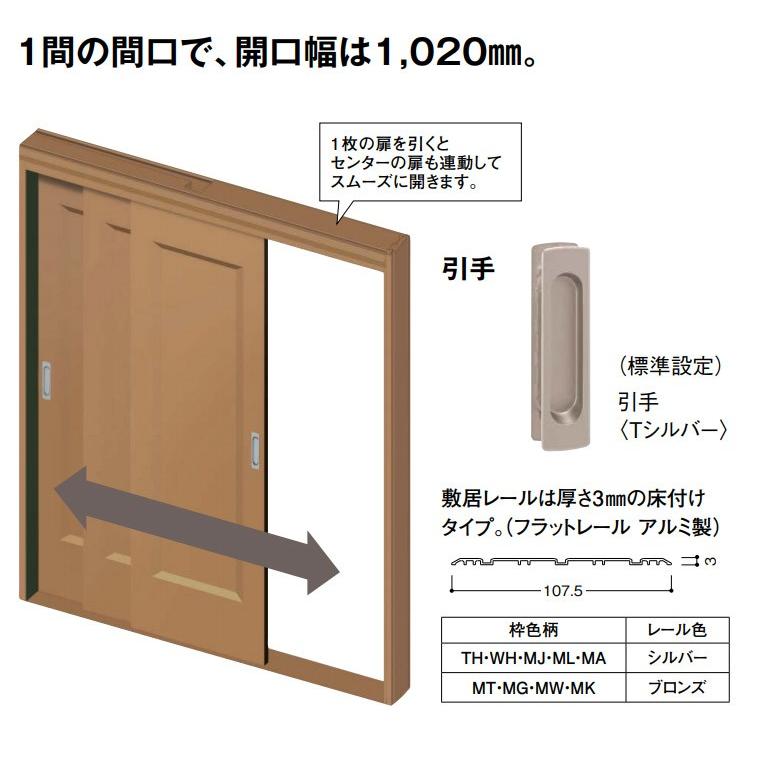 DAIKEN(大建工業) ハピア 3枚連動引戸 【デザインD3】見切枠(ケーシング枠)｜ouchioukoku｜04