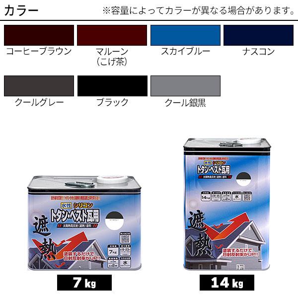 ニッペホームプロダクツ 水性シリコントタン・ベスト瓦用遮熱塗料 7kg 