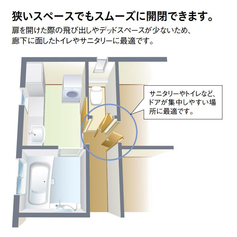 DAIKEN 大建工業 折戸ドアセット 08デザイン[表示錠・採光部標準 DAIKEN 大建工業 折戸ドアセット 08デザイン[表示錠・採光部標準