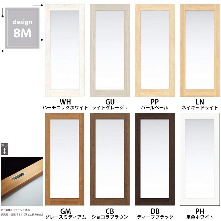 永大産業 片開きドア本体のみ [デザイン8M] 枠なし・ハンドルなし