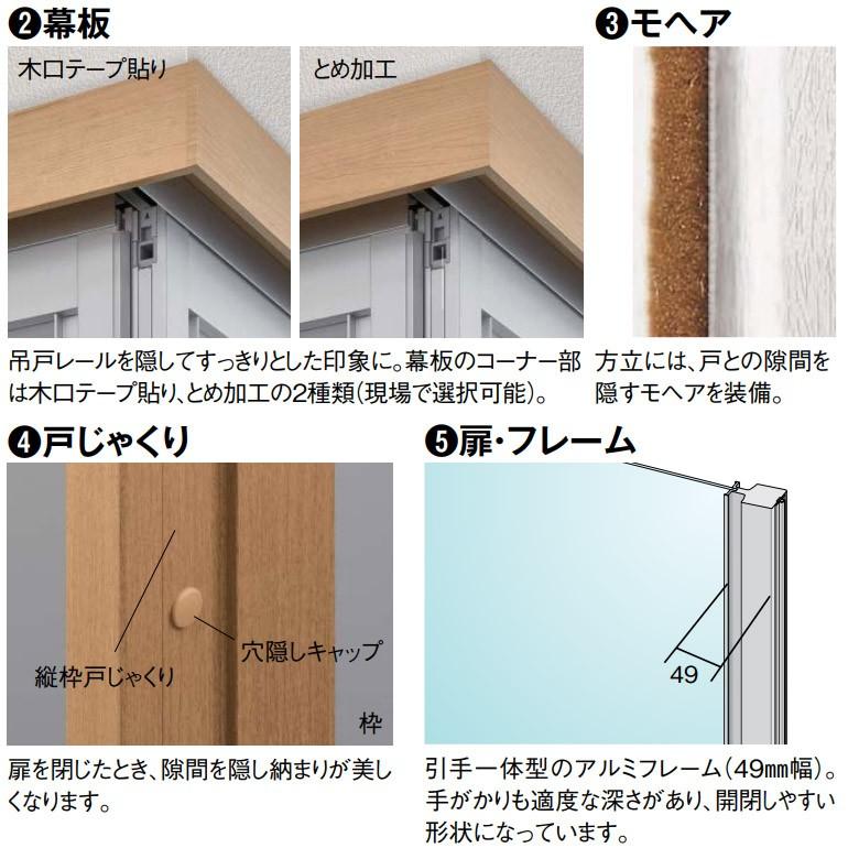 DAIKEN 大建工業 hapia 間仕切戸 L型コーナー間仕切 2枚片引+3 DAIKEN 大建工業 hapia 間仕切戸 L型コーナー間仕切 2枚片引+3