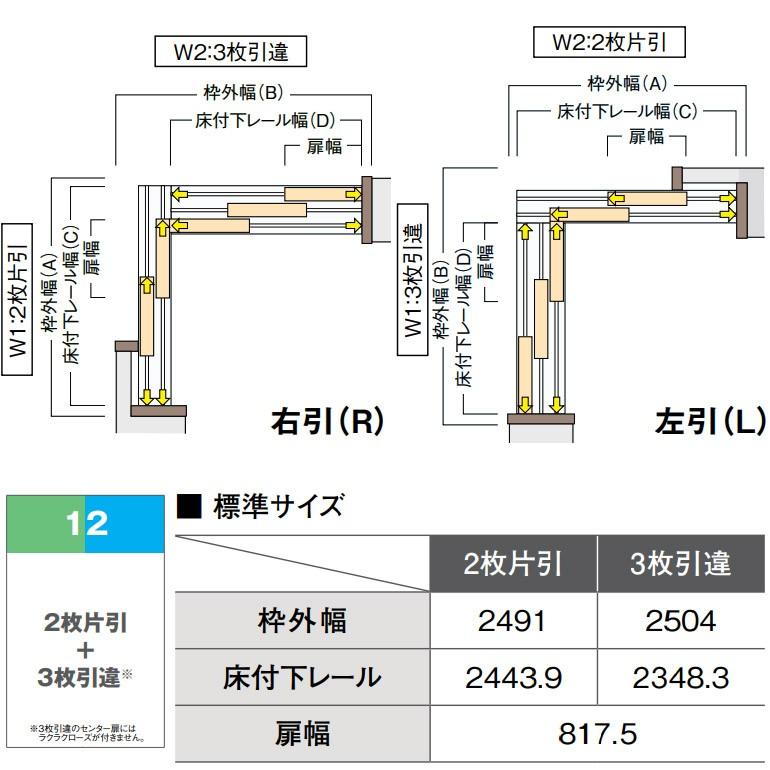 DAIKEN 大建工業 hapia 間仕切戸 L型コーナー間仕切 2枚片引+3 DAIKEN 大建工業 hapia 間仕切戸 L型コーナー間仕切 2枚片引+3