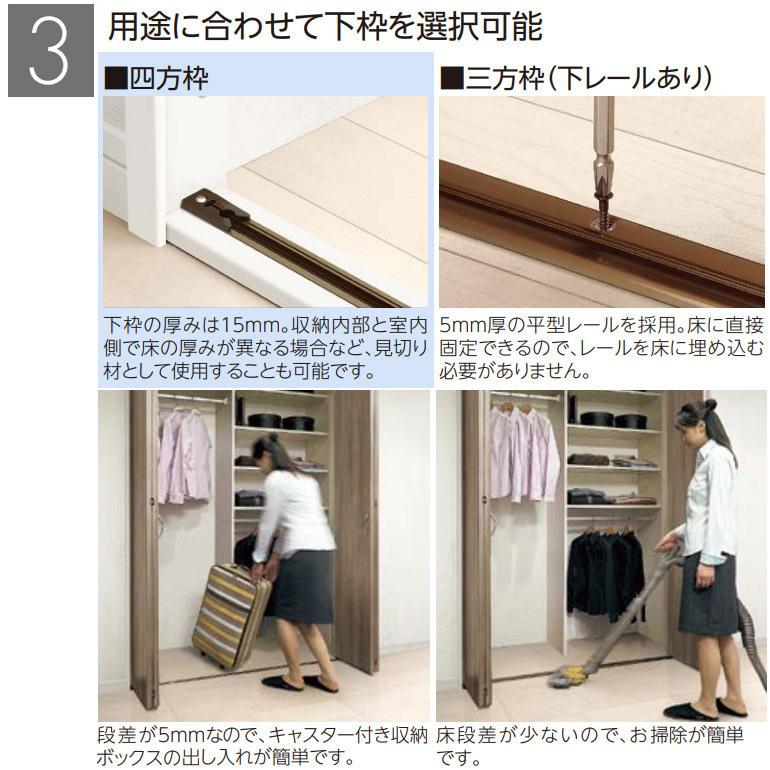 レスフラットデザイン 4方枠· 固定枠 クロゼット折れ戸 0 75間 永大産業 VXSZ 3N4F1220J 7尺