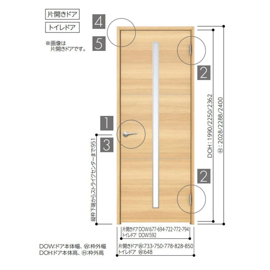 【新品】永大産業 片開きドアセット(ドア本体、固定枠、ドアレバー) EIDAI（永大） 永大産業 片開きドアセット [デザインYS・固定枠/額縁