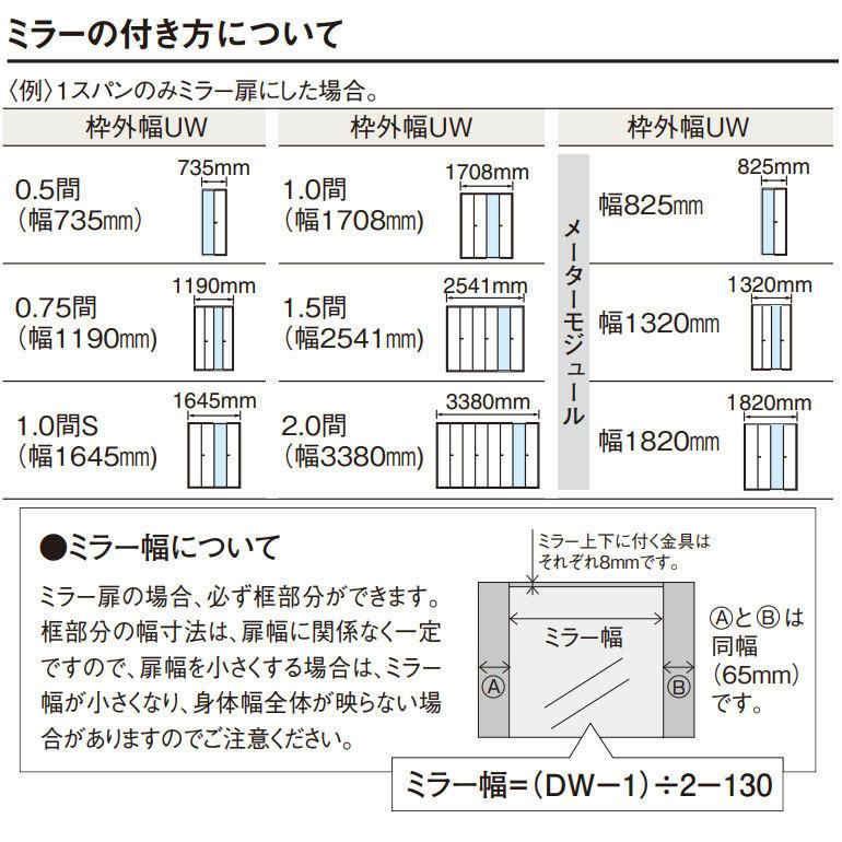 パナソニック ベリティス 収納用建具 折れ戸 PA型(フラットタイプ) ハンドル付 8尺高/0.75間 固定枠_5