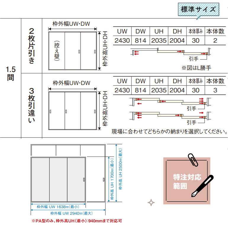 Panasonic（パナソニック） ベリティス Y戸車引戸セット 1.5間3枚引