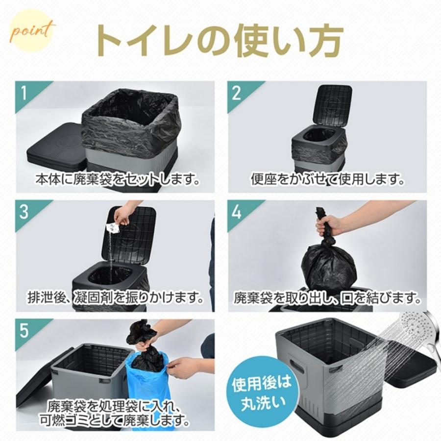 簡易トイレ 災害用トイレ 携帯トイレ 折りたたみ 凝固剤・廃棄袋・収納袋付き 丸洗いOK ゴミ箱 介護 アウトドア 非常用 防災グッズ 地震 台風 bs008 |  | 13