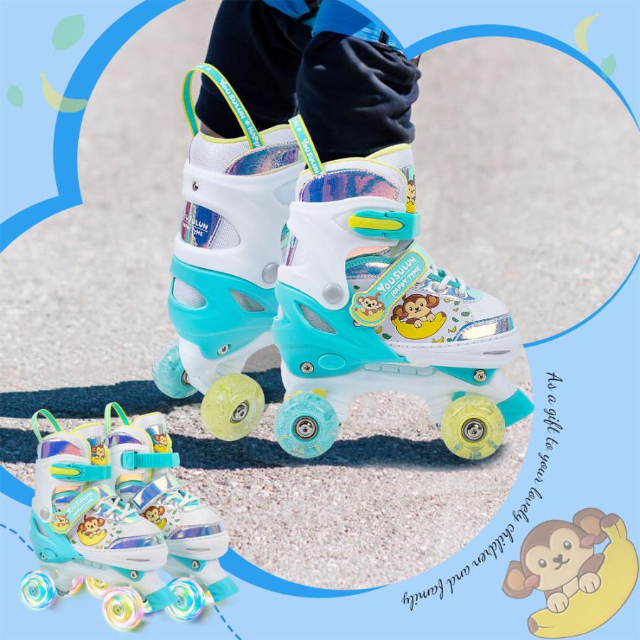 子供ローラースケート スケートシューズ ローラーシューズ 多機能 耐摩耗性 高品質 ブルー ピンク かわいい 遊ぶ 楽しむ 子供用 男女共用 キッズ アウトドア |  | 10