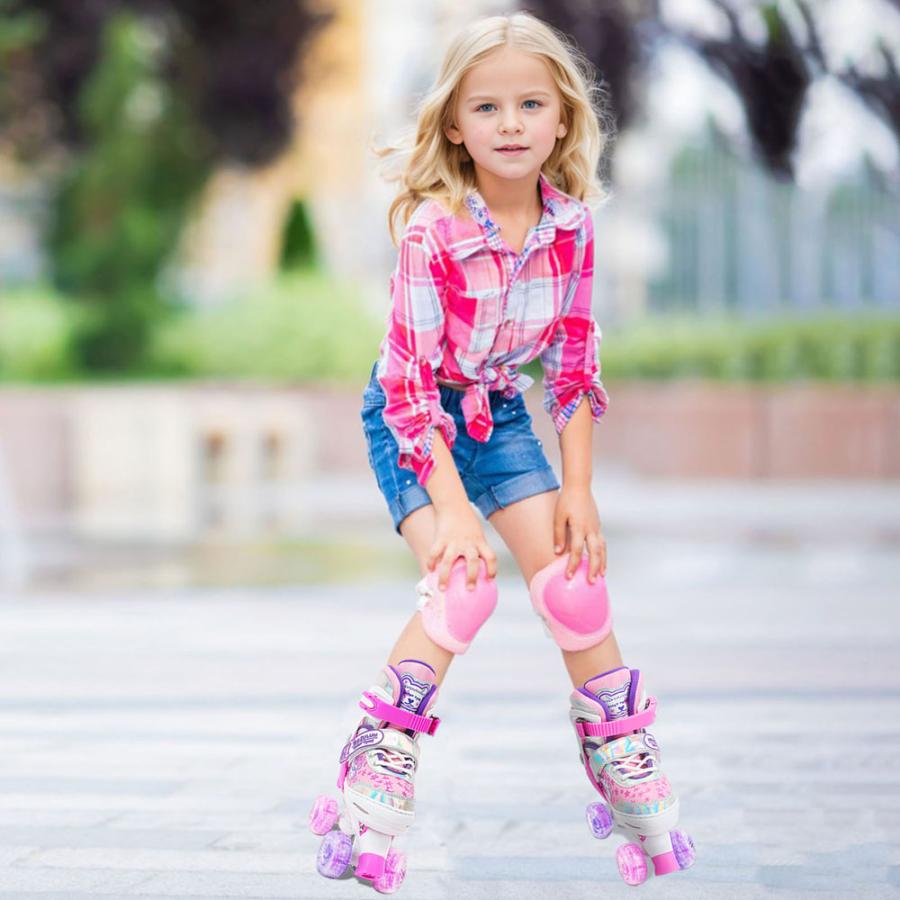 子供ローラースケート スケートシューズ ローラーシューズ 多機能 耐摩耗性 高品質 ブルー ピンク かわいい 遊ぶ 楽しむ 子供用 男女共用 キッズ アウトドア |  | 03