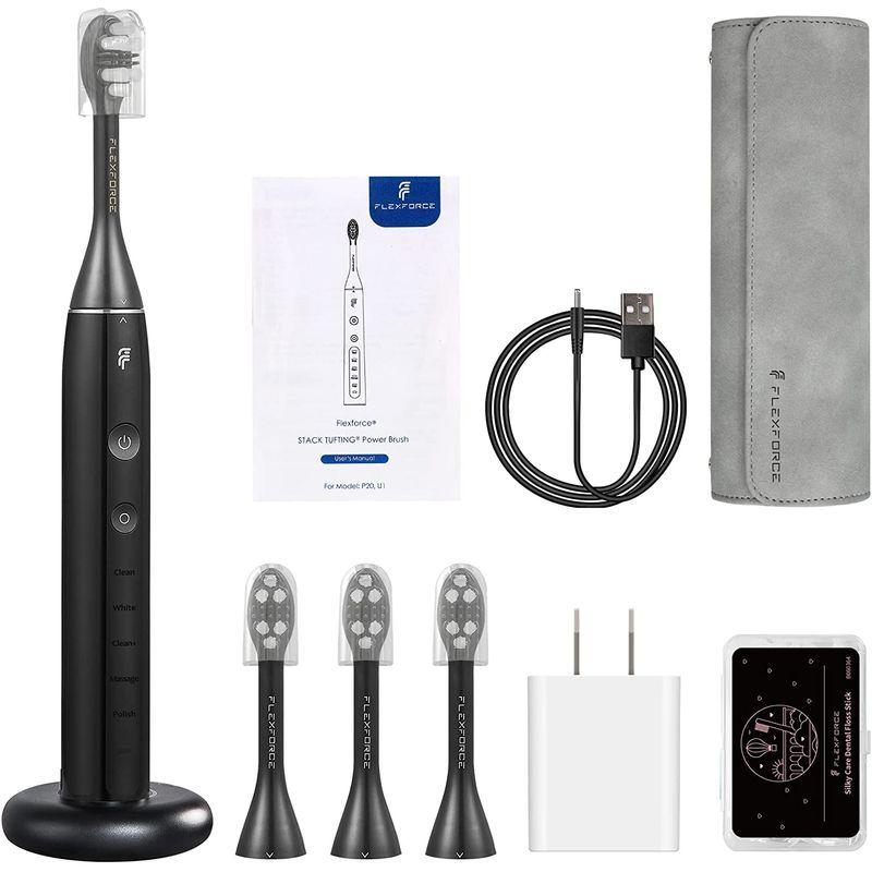 電動歯ブラシ 5つのモード タバコの歯 黄色の歯 敏感な歯茎と歯垢を持つ人々が使用できます キャリングケース付き ソニック回転歯ブラシ 黒と 5つのモード タバコの歯 黄色の歯 敏感な歯茎と歯垢を持つ人々が使用できます キャリングケース付き ソニック回転歯ブラシ 黒と