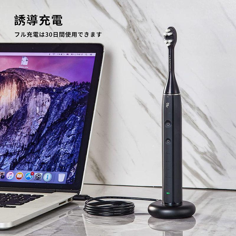 電動歯ブラシ 5つのモード タバコの歯 黄色の歯 敏感な歯茎と歯垢を持つ人々が使用できます キャリングケース付き ソニック回転歯ブラシ 黒と 5つのモード タバコの歯 黄色の歯 敏感な歯茎と歯垢を持つ人々が使用できます キャリングケース付き ソニック回転歯ブラシ 黒と