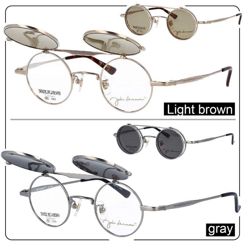 John Lennon(ジョン レノン) 跳ね上げ式 サングラス JL?1042 パソコン用メガネ 日本製 フレームカラー/ゴールド、レンズ Lennon ジョン レノン 跳ね上げ式 サングラス JL パソコン用メガネ 日本製 フレームカラー/ゴールド レンズ