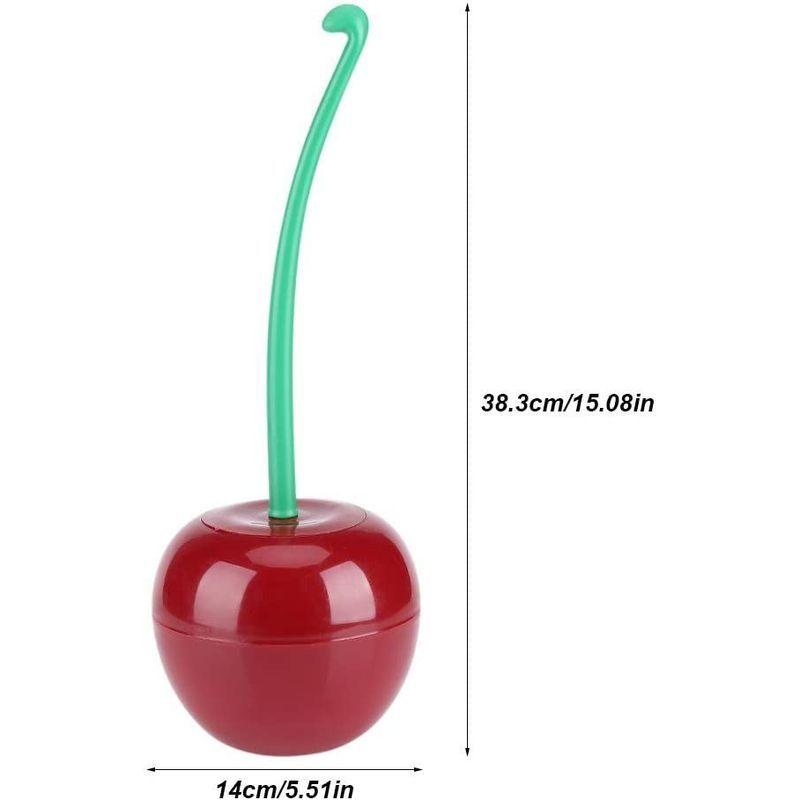 トイレブラシ ホルダー付き 可愛いさくらんぼの形 便器ブラシ 隅々まで掃除 浴室バス ケース付 持ちやすい 洗浄ブラシ トイレクリーナー トイレ掃除用品