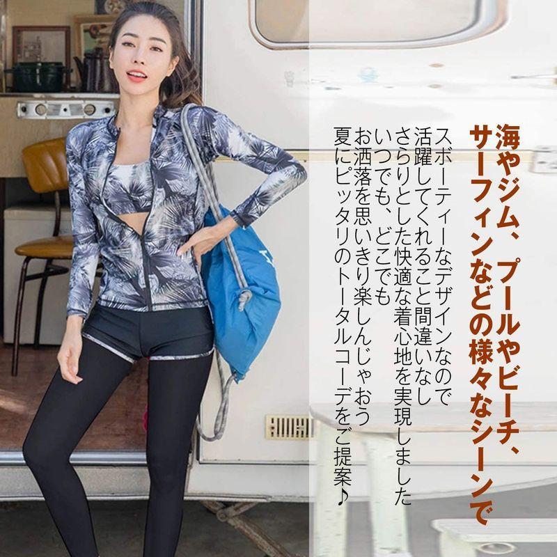 ラッシュガード S 実際 103五点セットn 体型カバー フィットネス ジッパー ショーツ ブラ ショートパンツ レギンス 長袖 レディース トップス レディース 高質で安価 Lexhistory Org