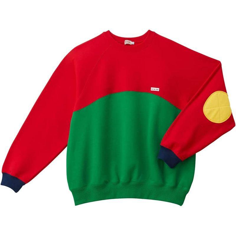 ミキハウス トレーナー （ 大人用 ） 男の子 女の子 親子ペア ロゴ キッズ 子供服 10-5671-826 S 赤×グリーン ミキハウス トレーナー 大人用 男の子 女の子 親子ペア ロゴ キッズ 子供服 赤×グリーン 　