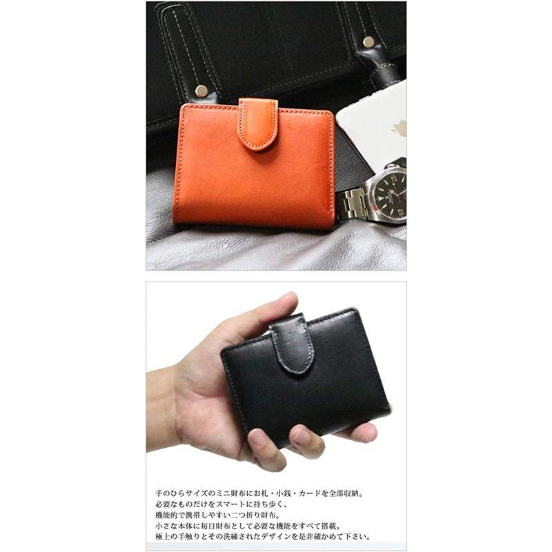 柔らかい ブラック 栃木レザー 本革 牛革 レザー 二つ折り 財布 2つ折り 短財布 メンズ 男性 小銭入れ 極小財布 たん財布 ショートウォレット 通販 二つ折り財布 メンズ レザー 革 ブラック 財布 小銭入れ