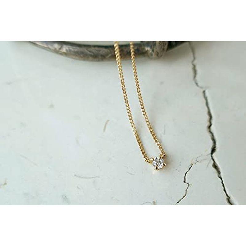 リトルエンブレム little emblem K18 1粒ダイヤモンドネックレス LE-AN