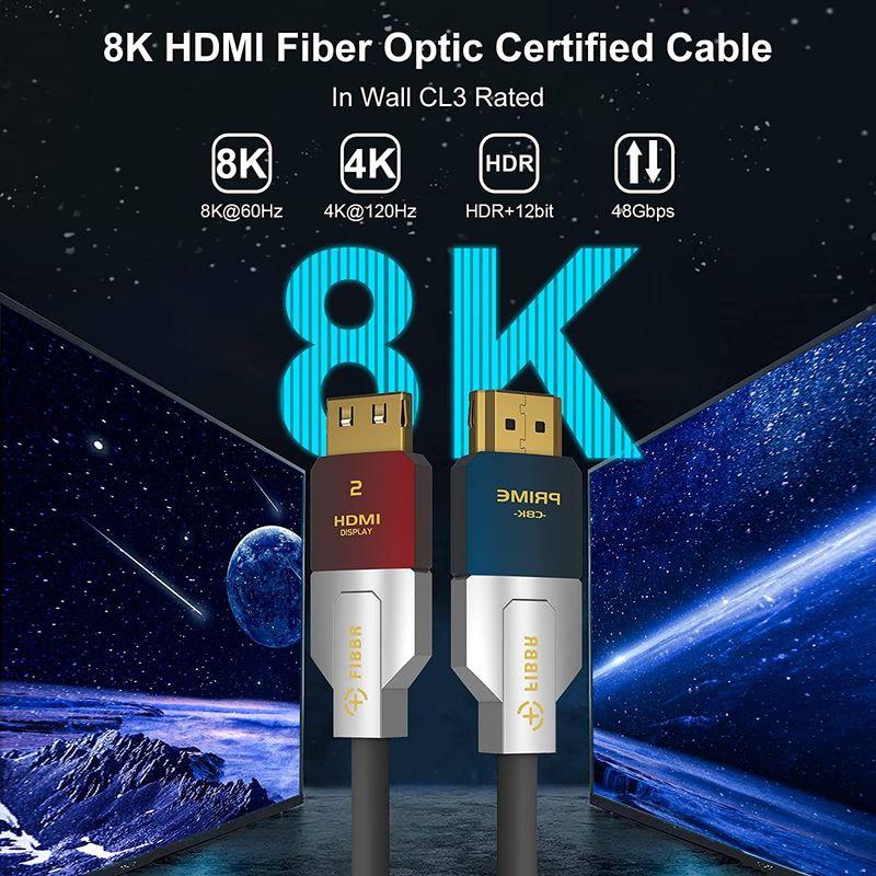 即納　SKW HDMI光ファイバー HDMI 2.1ケーブル 48Gbps超高速