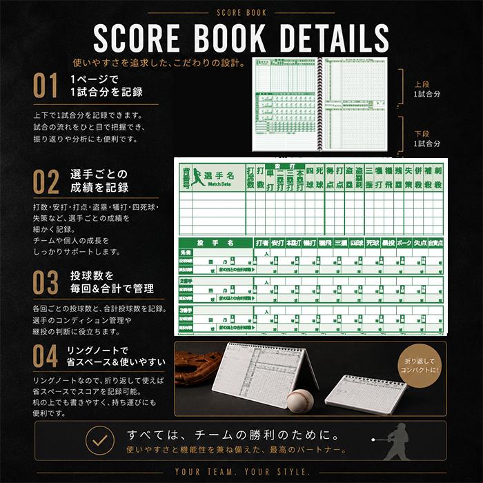 これは便利！NEW　TYPEスコアブック　チームロゴ入れます！　野球　30試合分　バインダー　野球用品 |  | 04
