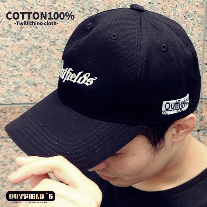 キャップ 黒 ロゴ刺繍 OUTFIELDS 調節可 ユニセックス コットン100% |  | 01