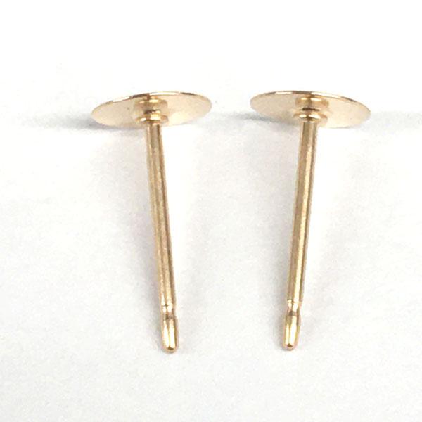 ゴールドフィルド 平皿ピアス 5ｍｍ 14K GF 1ペア(2個入)　ハンドメイド クラフト パーツ 金具 アクセサリー  アレルギー対応｜ouioui-jc2｜02