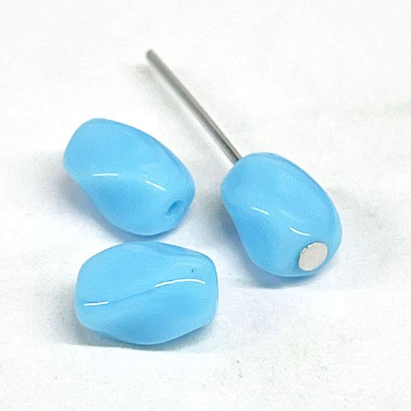 チェコ スクリュー(約8mm×6mm) 6個入 ブルーターコイズ : ビーズShop 