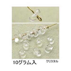 チェコビーズ ファルファーレ シードビーズ ガラス ハンドメイド アクセサリー (小/2mm×4mm)10g入(クリスタル)｜ouioui-jc