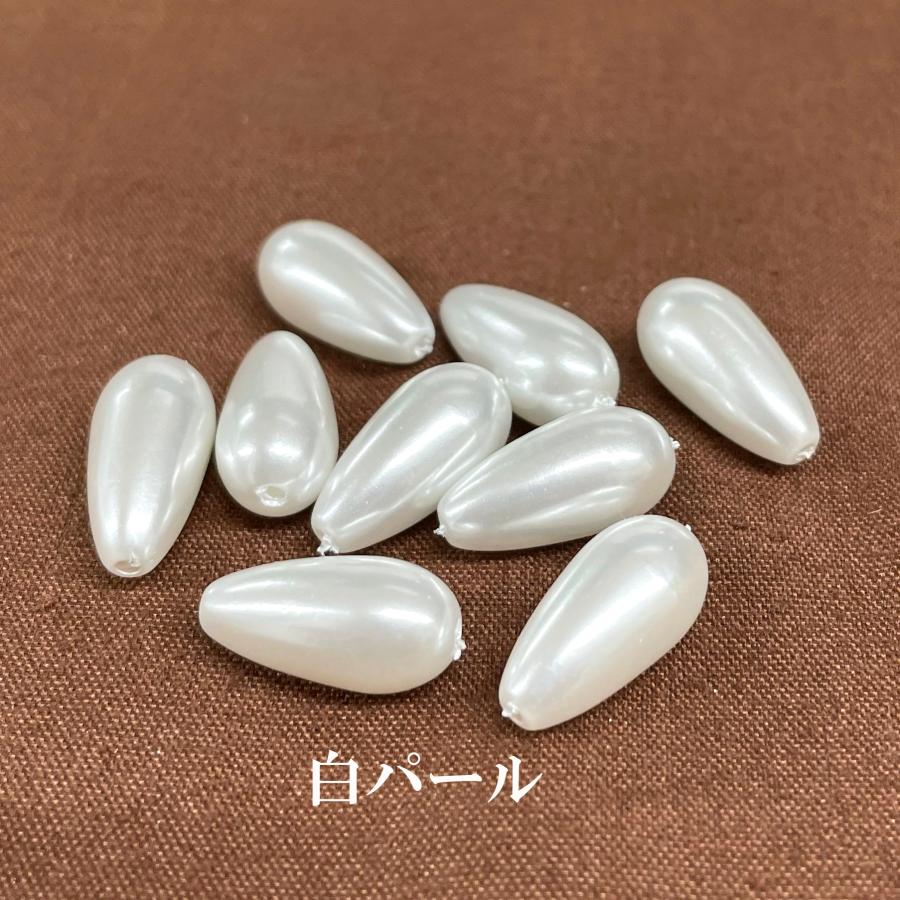 プラパール ツユ型 8×16mm(白パール)・8個入 日本製 パール ドロップイミテーション 縦通し穴 : ビーズショップ OuiOui ...