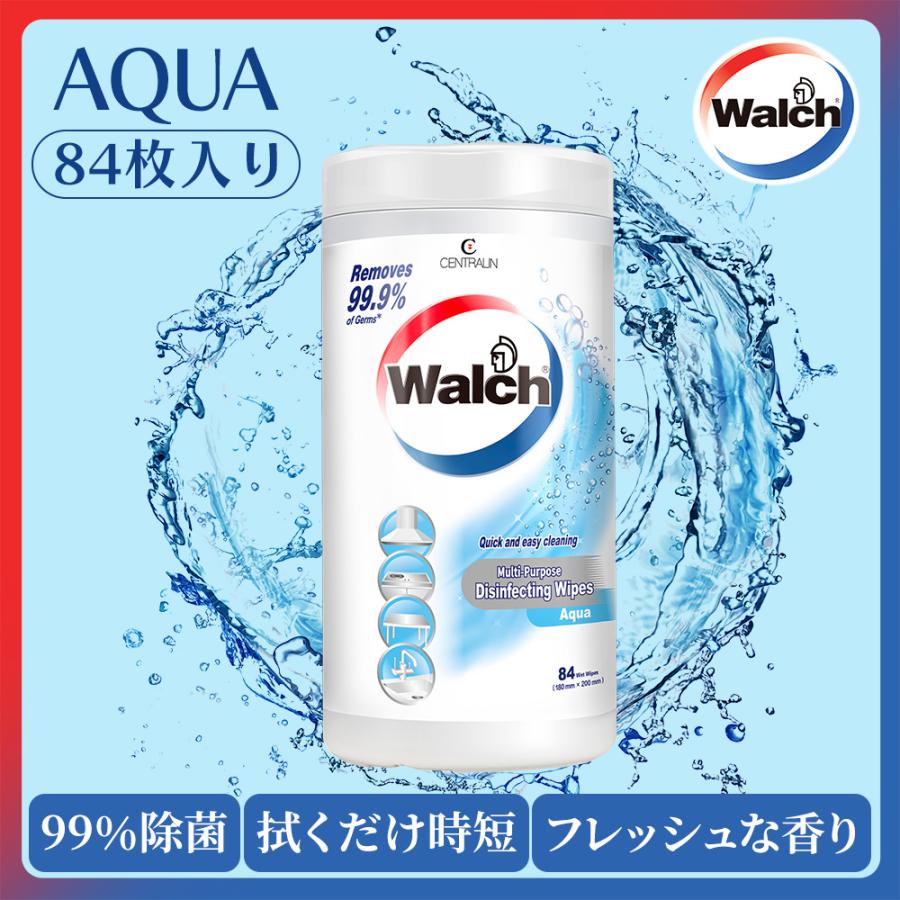 除菌ウェットシート Walch(ウォルシュ) アクア(AQUA) 厚手 水分 液多め