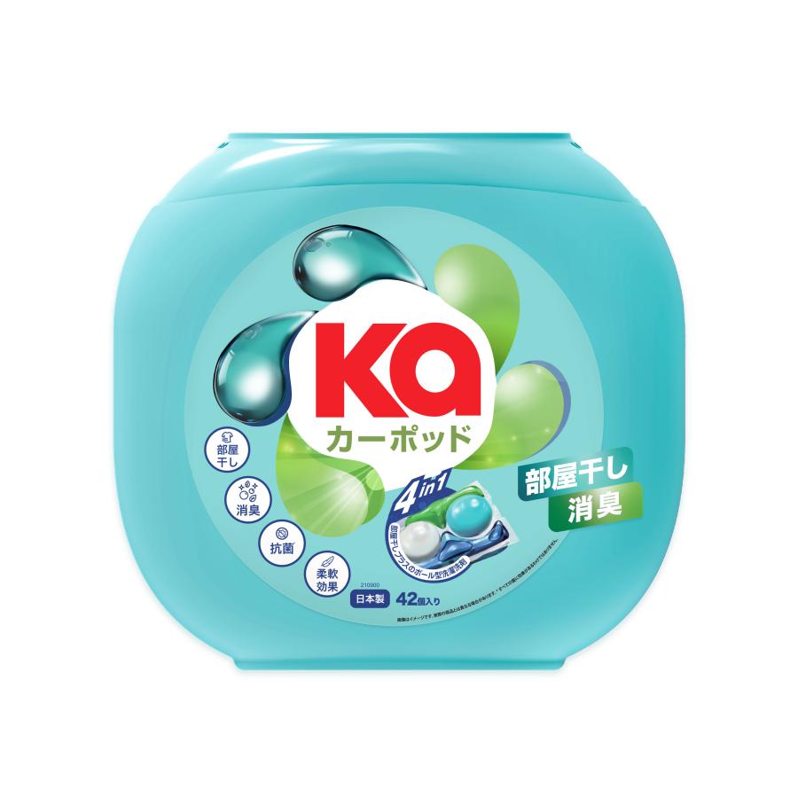 洗濯洗剤 カーポッド 部屋干しEX ジェル ボール型 抗菌 柔軟剤