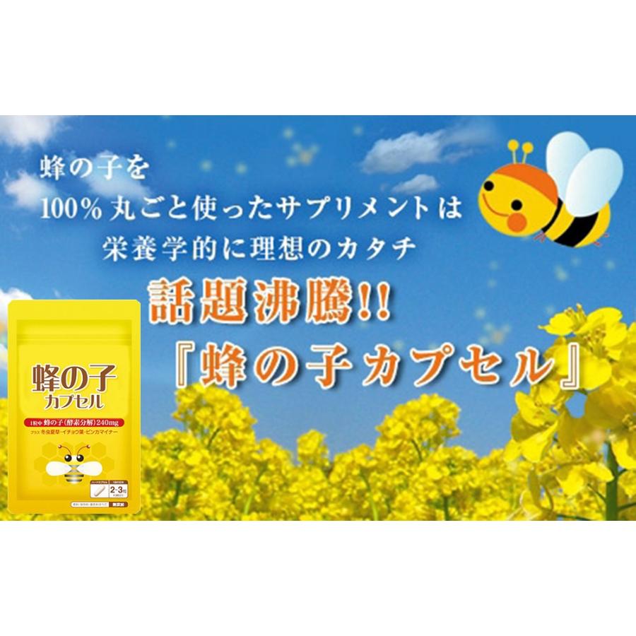 蜂の子 サプリ サプリメント（ 1粒中酵素分解蜂の子240mg配合）約1